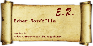 Erber Rozália névjegykártya